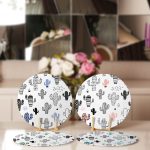 4'lü Renkli Kaktüs Tasarımlı Servis Altlığı & Supla Realhomes