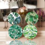 4'lü Yeşil Yaprak Tasarımlı Servis Altlığı & Supla Realhomes