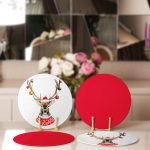 4'lü Yılbaşı Kırmızı & Geyik Tasarımlı Servis Altlığı & Supla Realhomes