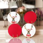 4'lü Yılbaşı Kırmızı & Geyik Tasarımlı Servis Altlığı & Supla Realhomes