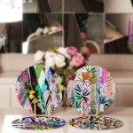 4'lü Karışık Renkli Fırça Darbeleri Tasarımlı Servis Altlığı & Supla Realhomes