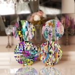 4'lü Karışık Renkli Fırça Darbeleri Tasarımlı Servis Altlığı & Supla Realhomes