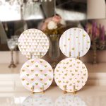 - Supla4lu-Set6 - Realhomes 4'lü Pembe & Gold Detaylı Kalp Tasarımlı Servis Altlığı & Supla Realhomes