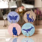 4'lü Soyut Sevimli Hayvan Baskılı Servis Altlığı & Supla Realhomes