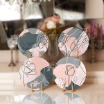 4'lü Onedraw Gül Çizimli Servis Altlığı & Supla Realhomes