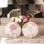 - Supla4lu-Set63-1 - Realhomes  4'lü Pastel Renkli Gül Tasarımlı Servis Altlığı & Supla Realhomes