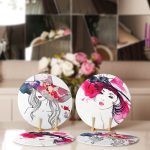 - Supla4lu-Set65-1 - Realhomes 4'lü Suluboya Çizimli Kadın Tasarımlı Servis Altlığı & Supla Realhomes