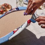 - Supla4lu-Set67-2 - Realhomes 4'lü Mavi Zemin Etnik Kadın Figürlü Servis Altlığı & Supla Realhomes