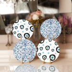 - Supla4lu-Set72 - Realhomes 4'lü Nazar Boncuğu Tasarımlı Servis Altlığı & Supla Realhomes