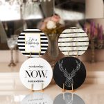 4'lü Siyah Beyaz Geyik & Gold Detaylı Servis Altlığı & Supla Realhomes