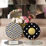 4'lü Siyah Beyaz Gold Detaylı  Servis Altlığı & Supla Realhomes