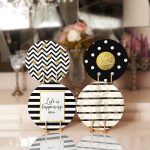 4'lü Siyah Beyaz Gold Detaylı  Servis Altlığı & Supla Realhomes