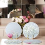 - Supla4lu-Set84-1 - Realhomes 4'lü Mavi Zemin Ortanca Çiçeği Motifli Servis Altlığı & Supla Realhomes