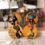 - Supla4lu-Set86 - Realhomes 4'lü Afrika Kadın Etnik Tasarımlı Servis Altlığı & Supla Realhomes