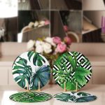 - Supla4lu-Set91-1 - Realhomes 4'lü Yeşil Yaprak Tasarımlı Servis Altlığı & Supla Realhomes