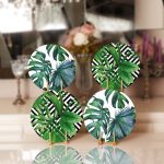 - Supla4lu-Set91 - Realhomes 4'lü Yeşil Yaprak Tasarımlı Servis Altlığı & Supla Realhomes