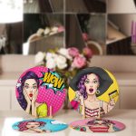 - Supla4lu-Set96-1 - Realhomes  4'lü Pop-Art Fashion Girl Tasarımlı Servis Altlığı & Supla Realhomes