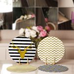 - Supla4lu-Set98-1 - Realhomes 4'lü Altın Varaklı Geometrik Tasarımlı Servis Altlığı & Supla Realhomes