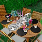 Karakalem Çiçek & Portre Desenli Dijital Baskılı Dekoratif Üçgen Püsküllü Runner 1 Adet & 6 Adet Siyah Rengarenk Supla Realhomes