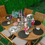 Renkli Gül & Portre Motifli Dijital Baskılı Dekoratif Üçgen Püsküllü Runner 1 Adet & 6 Adet Koyu Yeşil Renkli Supla Realhomes