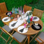 - SuplaRunnerSet486-Realhomes-Siyah-Beyaz-Cam-Agaci-Kozalak-Baskili-61-Supla-Runner-Seti - Realhomes Realhomes Siyah Beyaz Çam Ağacı Kozalak Baskılı 6+1 Supla Runner Seti Realhomes