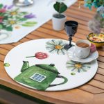 Renkli Ev Tasarımlı Saksı Çizimli 6+1 Supla Runner Seti Realhomes