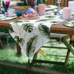 - SuplaRunnerSet499-Yesil-Tropik-Yaprak-Tasarimli-61-Supla-Runner-Seti-2 - Realhomes  Yeşil Tropik Yaprak Tasarımlı 6+1 Supla Runner Seti Realhomes