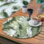 - SuplaRunnerSet499-Yesil-Tropik-Yaprak-Tasarimli-61-Supla-Runner-Seti-3 - Realhomes  Yeşil Tropik Yaprak Tasarımlı 6+1 Supla Runner Seti Realhomes