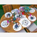 - SuplaRunnerSet504-Beyaz-Lacivert-Gul-Motifli-61-Supla-Runner-Seti-1 - Realhomes  Beyaz & Lacivert Gül Motifli 6+1 Supla Runner Seti Realhomes