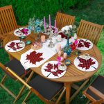 - SuplaRunnerSet522-Ekose-Yaprak-Motifli-Dijital-Baskili-61-Supla-Runner-Seti - Realhomes Ekose Yaprak Motifli Dijital Baskılı 6+1 Supla Runner Seti Realhomes