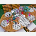 - SuplaRunnerSet541-Siyah-Beyaz-Iskandinav-Motifli-61-Supla-Runner-Seti-1 - Realhomes Siyah Beyaz İskandinav Motifli 6+1 Supla Runner Seti Realhomes