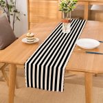 - runner2025-2 - Realhomes  RealHomes Siyah Beyaz Çizgili Dekoratif Runner Realhomes