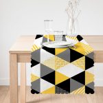 Üçgen Mozaik Desenli Dijital Baskılı Özel Tasarım Runner Realhomes