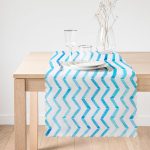 - runner2298-1 - Realhomes  Modern Mavi Zigzag Desenli Dijital Baskılı Özel Tasarım Runner Realhomes