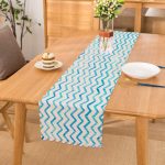 - runner2298 - Realhomes  Modern Mavi Zigzag Desenli Dijital Baskılı Özel Tasarım Runner Realhomes