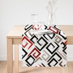 - runner2393-1 - Realhomes Labirent Çizimli Modern Dijital Baskılı Dekoratif Runner Realhomes