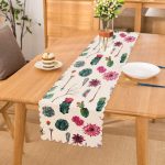 Kuş Tüyü Motifli Çöl Bitkisi Desenli Dijital Baskılı Özel Tasarım Runner Realhomes