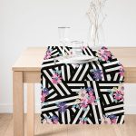 Renkli Zambak Desenli Modern Dijital Baskılı Runner Realhomes