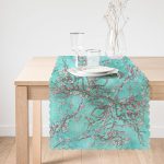 - runner3001-1 - Realhomes Yağlı Boya Yeşil Ağaç Motifleri Dijital Baskılı Özel Tasarım Runner Realhomes