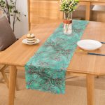 - runner3001 - Realhomes Yağlı Boya Yeşil Ağaç Motifleri Dijital Baskılı Özel Tasarım Runner Realhomes