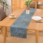 - runner3002 - Realhomes Yağlı Boya Mavi Ağaç Motifleri Dijital Baskılı Özel Tasarım Runner Realhomes