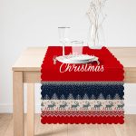 - runner3023-1 - Realhomes  Kanaviçe Desende Christmas Teması Dijital Baskılı Özel Tasarım Runner Realhomes