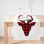 - runner3071-1 - Realhomes  Modern Ekose Geyik Desenli Dijital Baskılı Özel Tasarım Runner Realhomes