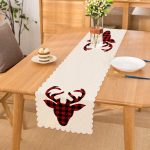 - runner3071 - Realhomes  Modern Ekose Geyik Desenli Dijital Baskılı Özel Tasarım Runner Realhomes