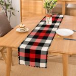 Siyah Kırmızı Beyaz Ekose Desenli Dekoratif Özel Tasarım Runner Realhomes