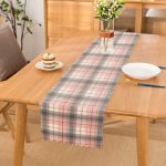 - runner3081 - Realhomes  Pembe Gri Ekose Desenli Dekoratif Özel Tasarım Runner Realhomes