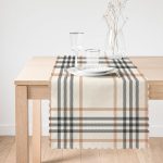 - runner3088-1 - Realhomes  Krem Renkte Ekose Desenli Dekoratif Özel Tasarım Runner Realhomes