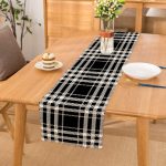 Siyah Beyaz Ekose Desenli Dekoratif Özel Tasarım Runner Realhomes