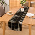 - runner3093 - Realhomes  Siyah Zeminli Ekose Desenli Dijital Baskılı Dekoratif Özel Tasarım Runner Realhomes