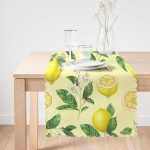 - runner3096-1 - Realhomes  Krem Zeminli Limon Desenli Dekoratif Özel Tasarım Runner Realhomes